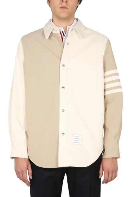 Thom Browne Patchwork Buttoned Denim Shirt