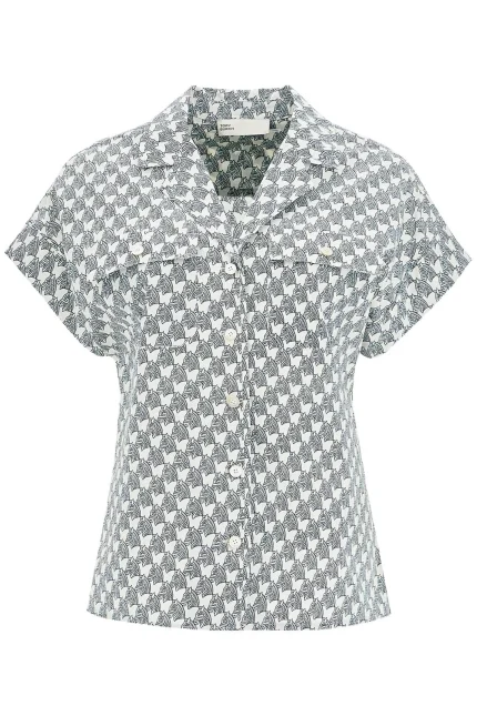 Tory Burch Allover Printed Poplin Camp Shirt