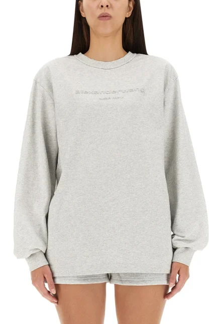Alexander Wang Puff Logo Long-Sleeved T-Shirt