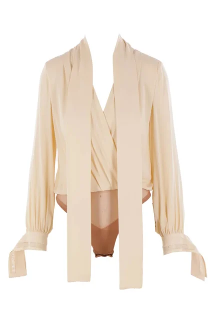 Elisabetta Franchi V-Neck Georgette Bodysuit