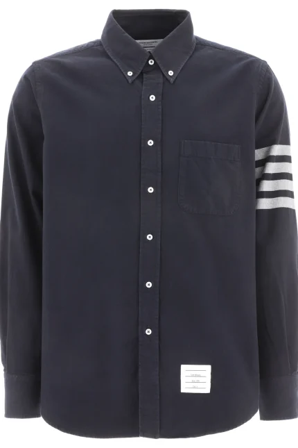 Thom Browne Flannel 4-Bar Straight Fit Shirt