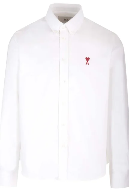 AMI Paris Ami de Coeur Logo-Embroidered Shirt