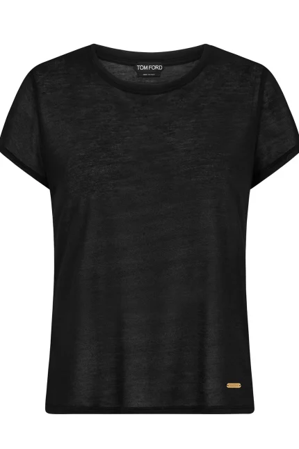 Tom Ford Logo Plaque Crewneck T-Shirt
