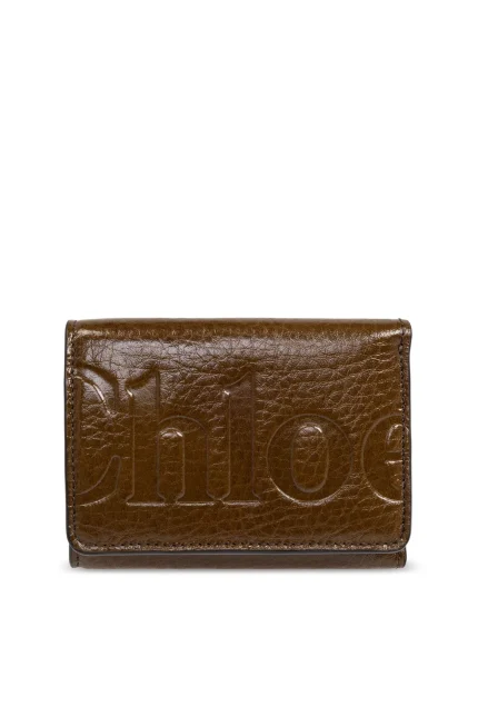 Chloé Logo Embossed Trifold Wallet
