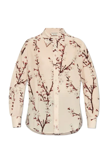 Alexander McQueen Floral Printed Long-Sleeved Shirt