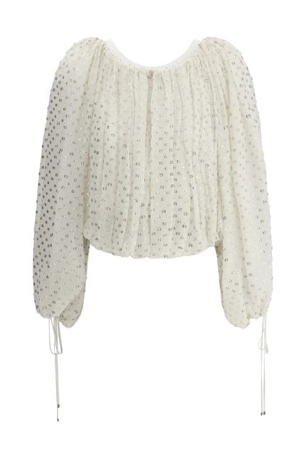 Chloé Gathered Off-The-Shoulder Top