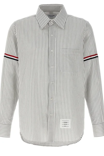 Thom Browne RWB-Striped Curved Hem Shirt