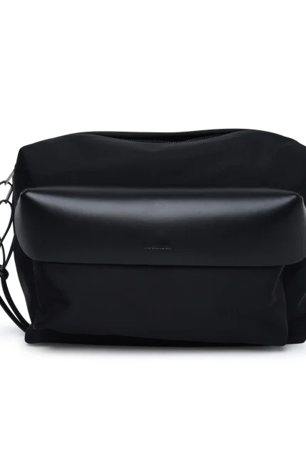 Jil Sander Logo Debossed Zip-Up Shoulder Bag