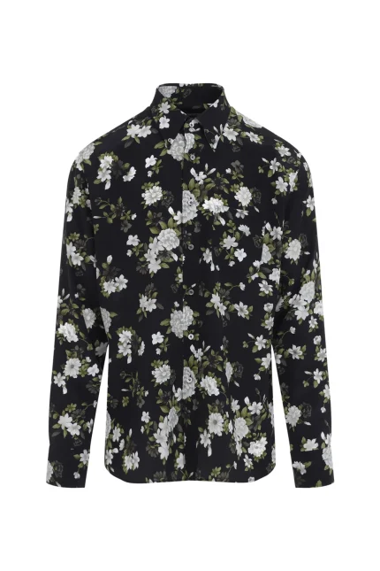 Tom Ford Floral Printed Straight Hem Shirt