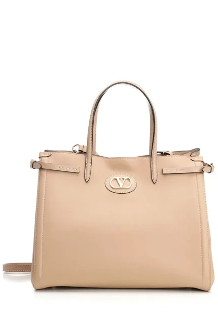 Valentino VLogo Plaque Medium Top Handle Bag