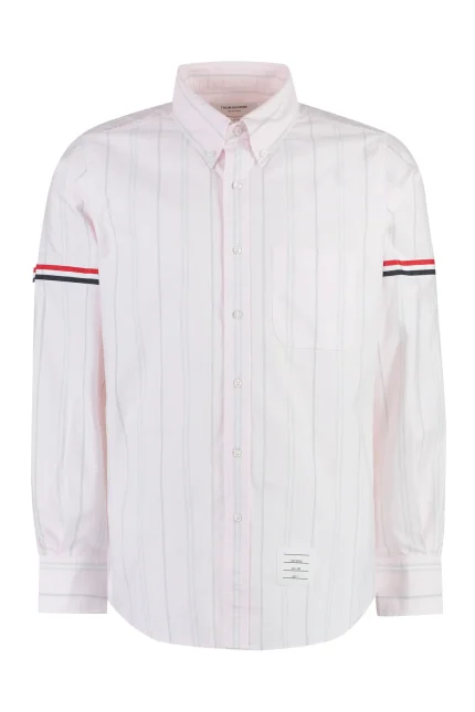 Thom Browne Vertical-Stripe Pattern Buttoned Shirt