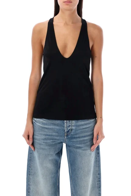 Saint Laurent U-Neck Sleeveless Tank Top