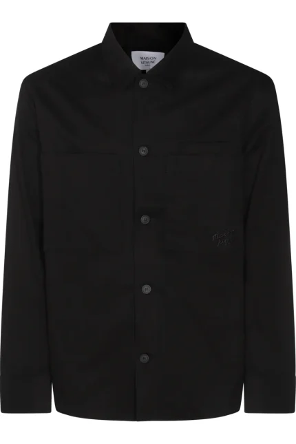 Maison Kitsuné Logo Embroidered Long-Sleeved Shirt