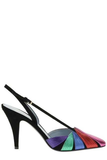 Valentino Foliefoliage Pointed Toe Slingback Pumps