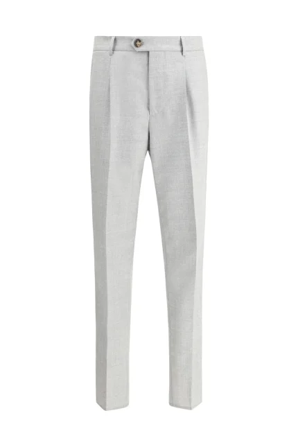 Brunello Cucinelli Pressed Crease Slim-Fit Trousers