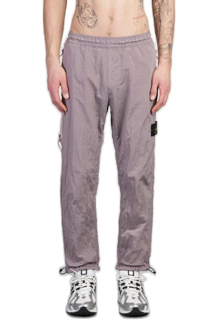 Stone Island Logo Patch Elastic Waist Trousers