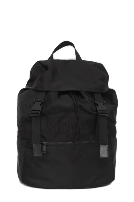 Saint Laurent Logo Embroidered Buckle Fastening Backpack