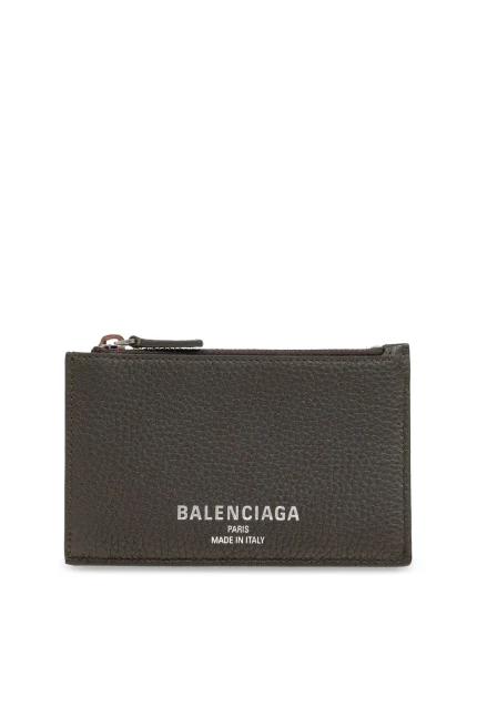 Balenciaga Logo Debossed Zipped Card Holder