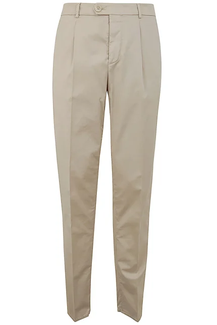 Brunello Cucinelli Pressed Crease Tapered-Leg Trousers