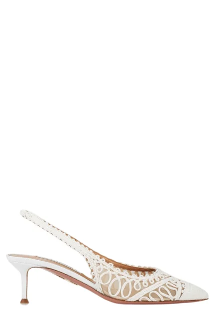 Aquazzura Pointed Toe Kitten Heels
