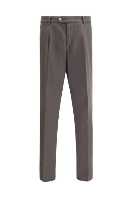 Brunello Cucinelli Leisure-Fit Pleated Gabardine Trousers