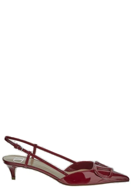 Valentino VLOGO Pointed Toe Slingback Pumps