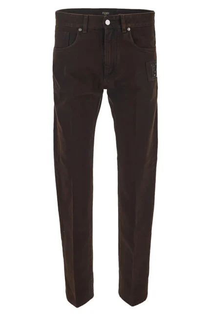 Fendi Worn-Effect Straight-Leg Pants
