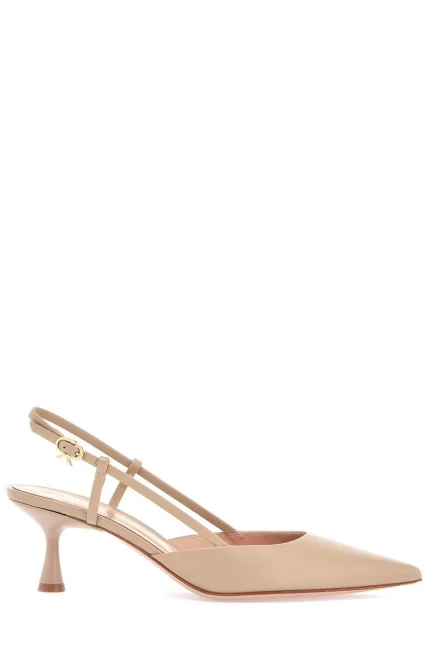 Gianvito Rossi Ascent Pointed-Toe Slingback Pumps