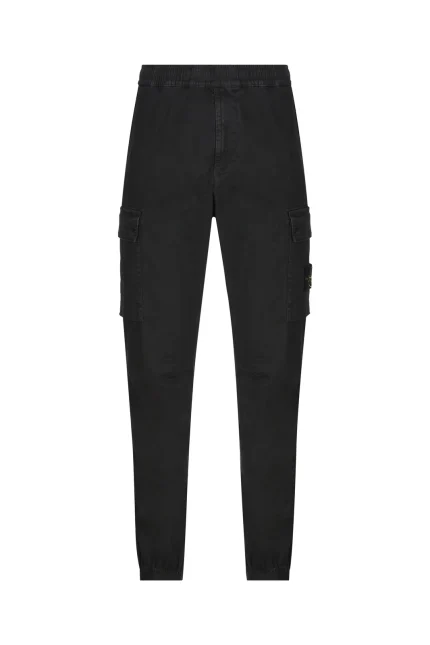 Stone Island Logo Patch Tapered Cargo Trousers