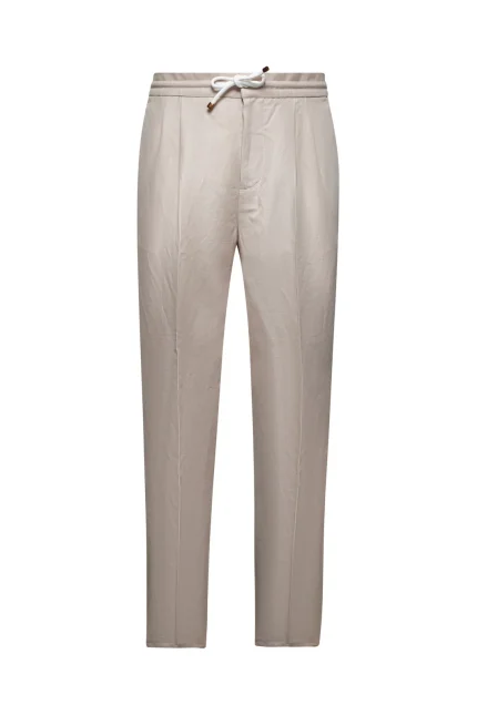 Brunello Cucinelli Drawstring Tapered Leg Trousers