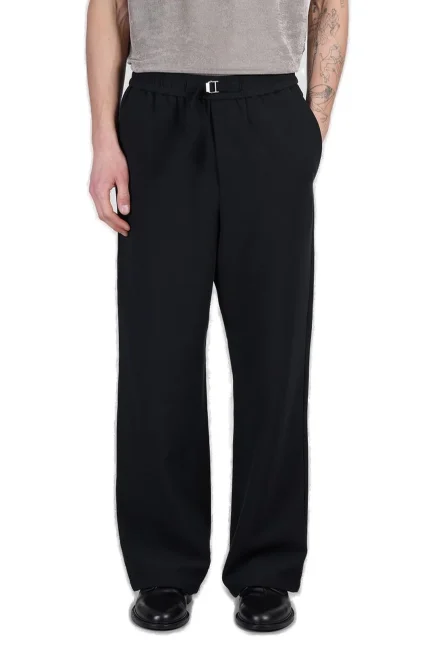 AMI Paris Logo Plaque Straight Leg Trousers