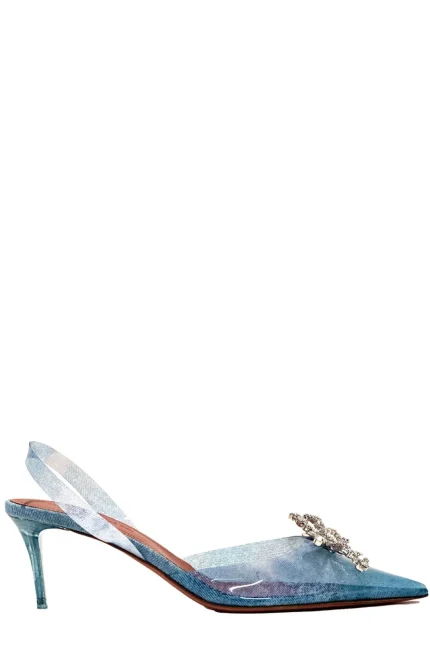 Amina Muaddi Rosie Pointed-Toe Pumps