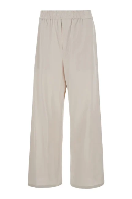 AMI Elastic Waistband Logo Plaque Pants