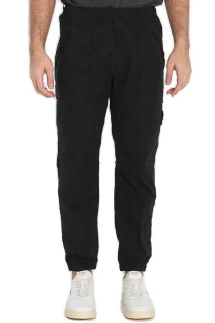 Stone Island Logo Patch Elastic Waist Trousers