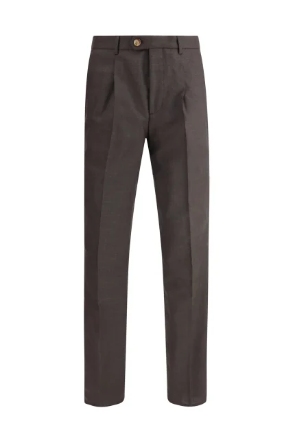 Brunello Cucinelli Pressed Crease Slim-Fit Trousers
