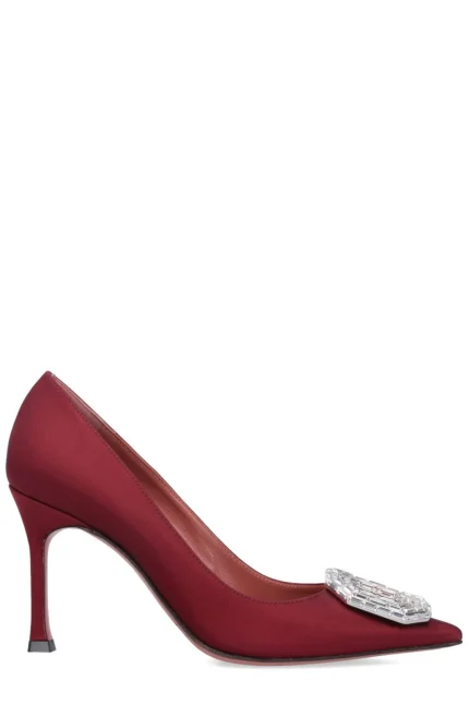 Amina Muaddi Embellished Pointed Toe Pumps