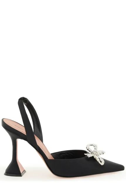 Amina Muaddi Rosie Satin Slingback Pumps