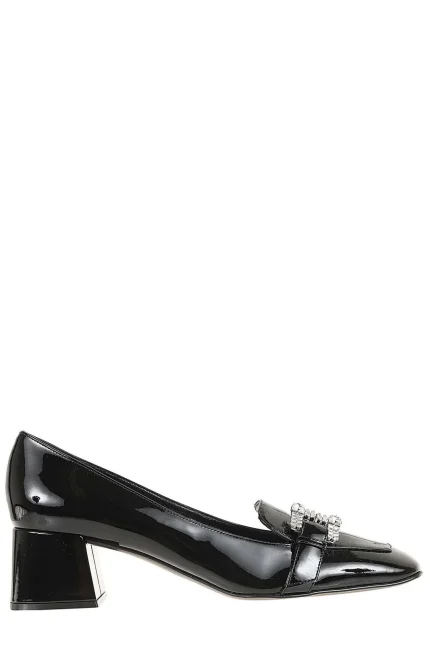 Sergio Rossi Twenty Buckle Square-Toe Pumps