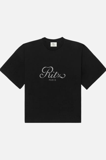Ritz Men's Cropped Relaxed T Shirt in Black