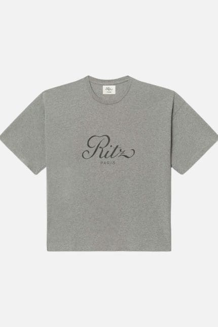 Ritz Men's Cropped Relaxed T Shirt in Heather Grey