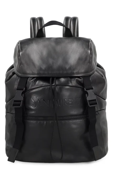 Saint Laurent Buckle Detailed Zip-Up Backpack