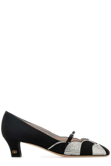 Valentino Bowow Embellished Almond Toe Pumps