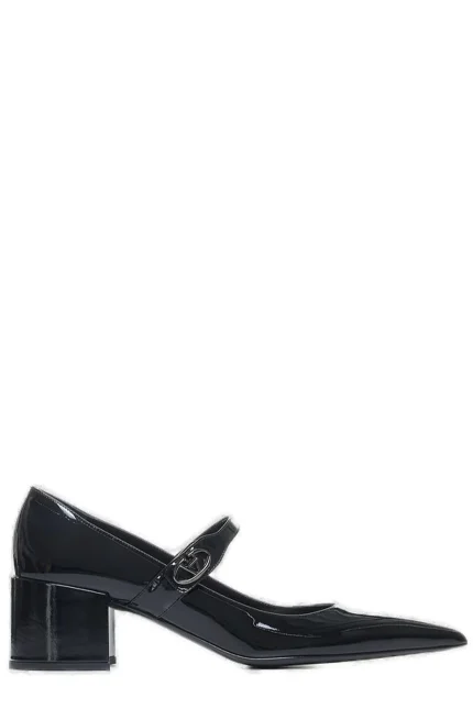 Valentino Logo Plaque Pointed Toe Pumps