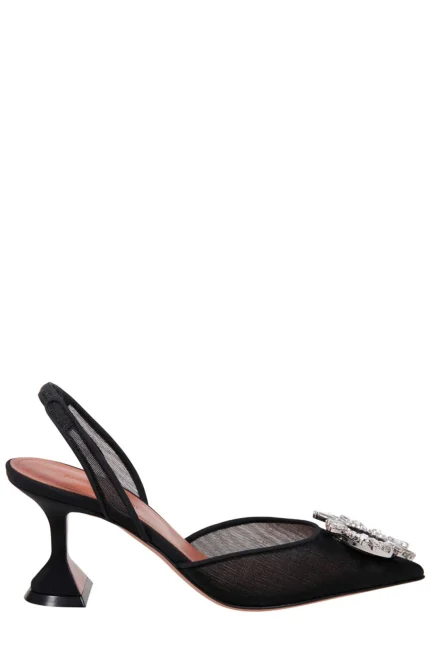 Amina Muaddi Begum Embellished Slingback Pumps