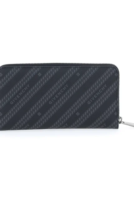 Givenchy Chain Logo Zip-Around Wallet