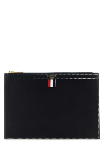 Thom Browne 4-Bar Tab Zipped Document Holder