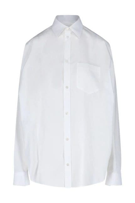 Balenciaga Embellished-Logo Long-Sleeved Shirt