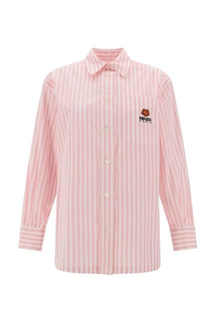 Kenzo Logo Embroidered Striped Shirt