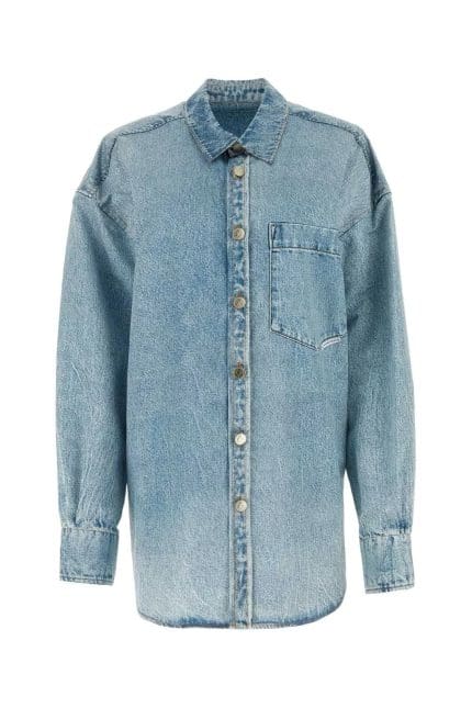 Alexander Wang Collared Long-Sleeve Denim Shirt