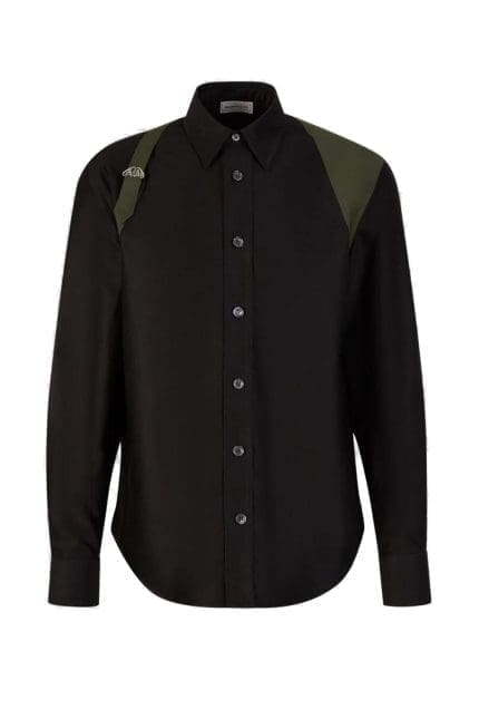 Alexander McQueen Seal Plaque Long Sleeved Shirt